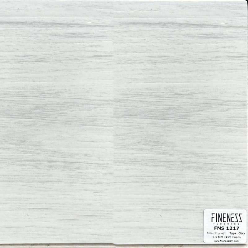 FINENESS FLOORING FNS 1217 SPC Flooring Click Lock Install White Wood Design Thickness 5.5 MM