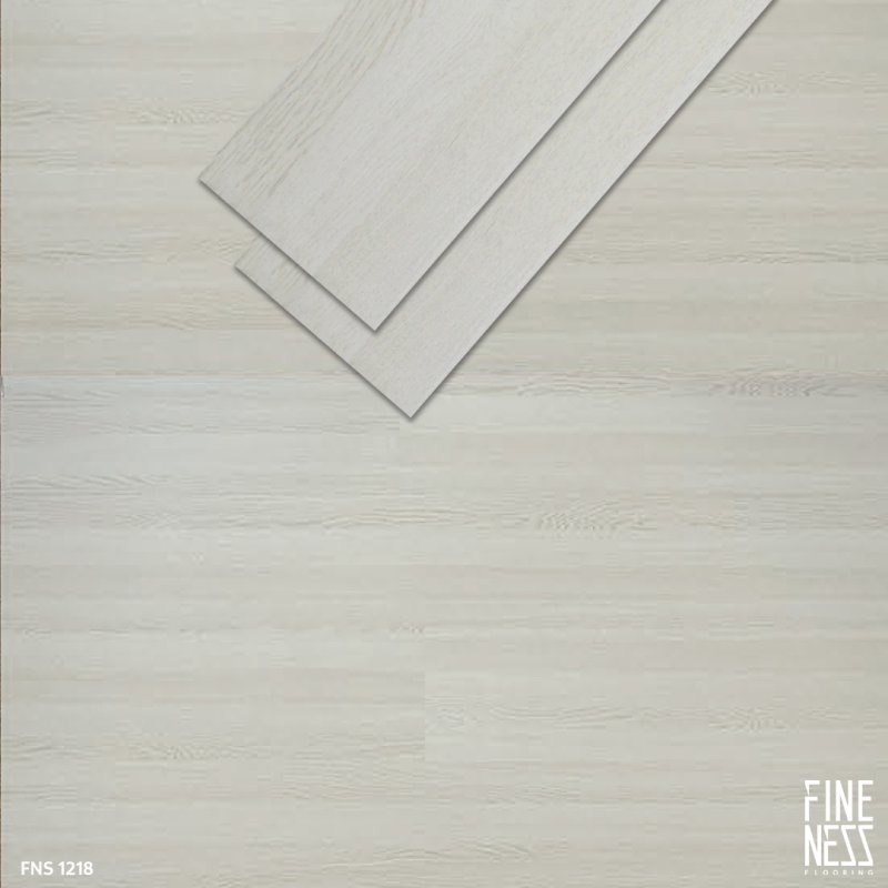 FINENESS FLOORING FNS 1218 พื้น SPC คลิ๊กล็อค ลายไม้ สีครีม หนา 5.5 มม.