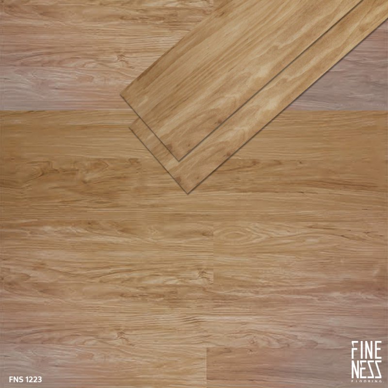 FINENESS FLOORING FNS1223 พื้น SPC คลิ๊กล็อค ลายไม้ สีไม้แอช หนา 5.5 มม.