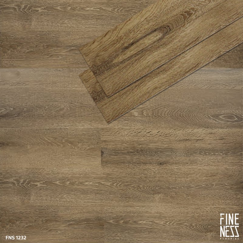 FINENESS FLOORING FNS 1232 พื้น SPC คลิ๊กล็อค ลายไม้ สีน้ำตาล หนา 5.5 มม.