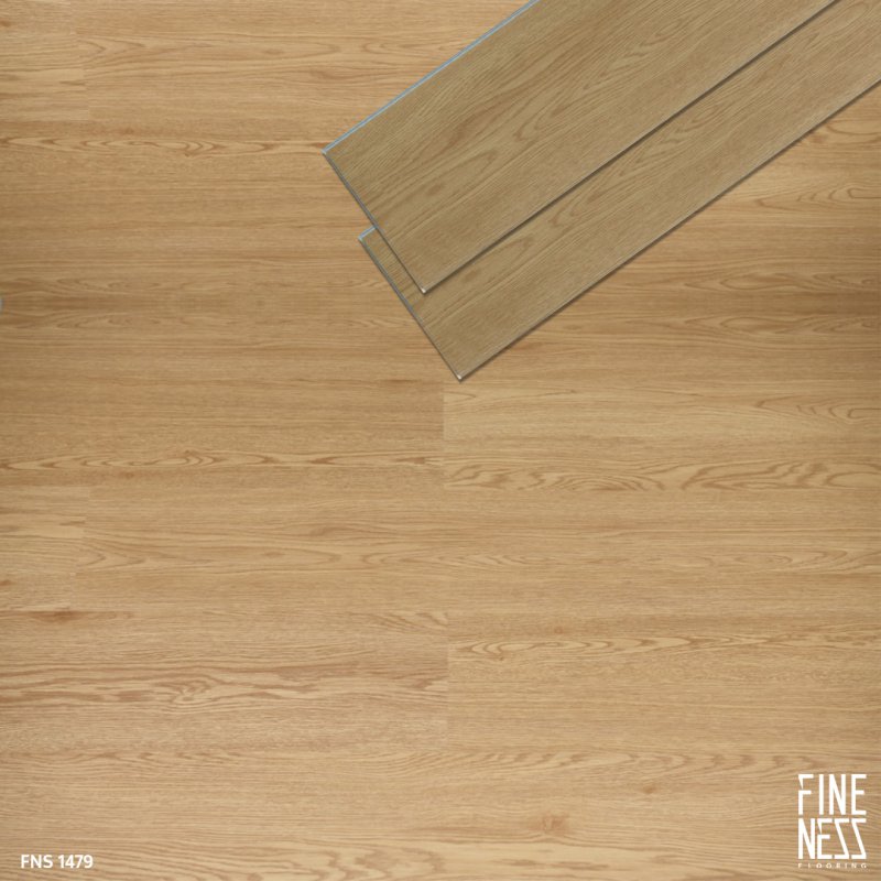 FINENESS FLOORING FNS 1479 พื้น SPC คลิ๊กล็อค ลายไม้โอ๊ค สีน้ำตาลอ่อน หนา 5.5 มม.