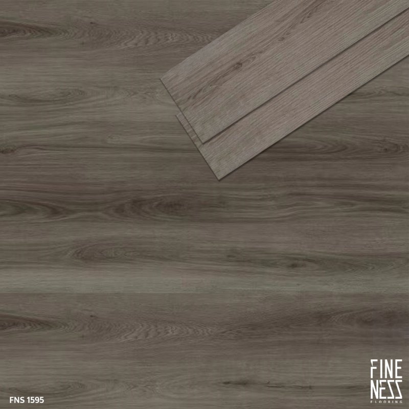 FINENESS FLOORING FNS 1595 พื้น SPC คลิ๊กล็อค ลายไม้ สีเทา หนา 5.5 มม.