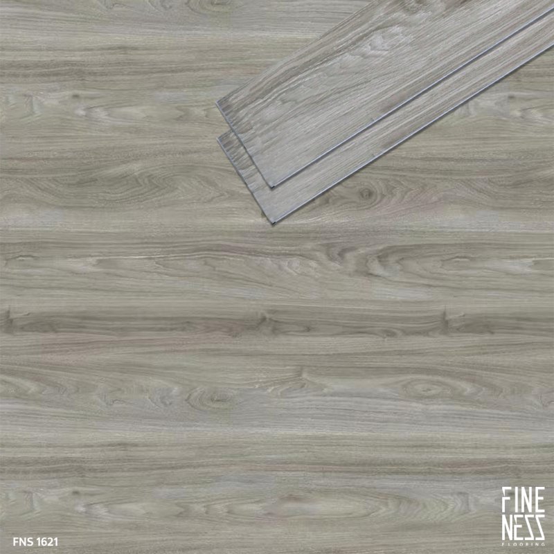 FINENESS FLOORING FNS 1621 พื้น SPC คลิ๊กล็อค ลายไม้ สีเทา หนา 5.5 มม.