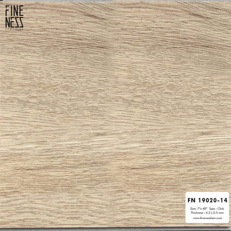 FINENESS FLOORING FN-19020-14 กระเบื้องยาง LVT คลิ๊กล็อค ลายไม้ สีน้ำตาลอ่อน หนา 4.2 มม.