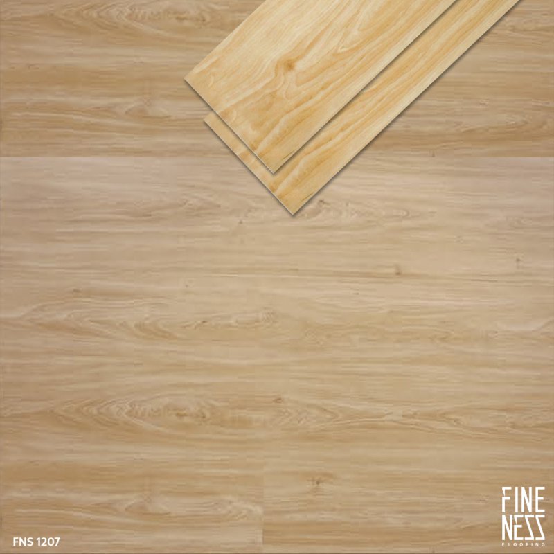 FINENESS FLOORING FNS 1207 พื้น SPC คลิ๊กล็อค ลายไม้เมเปิ้ล สีเหลืองอ่อน หนา 5.5 มม.