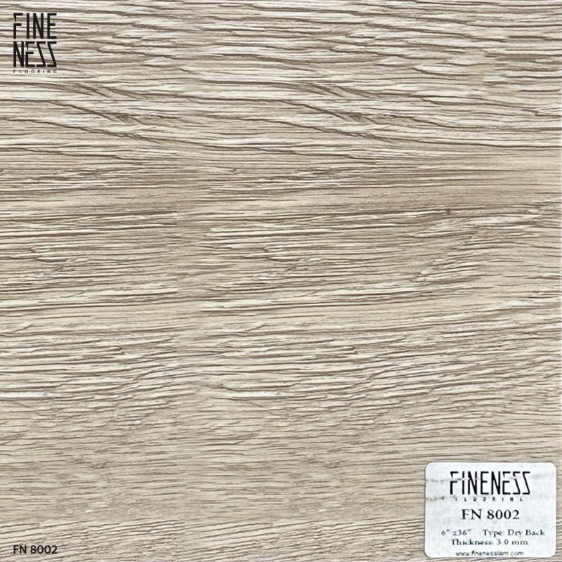 FINENESS FLOORING FN-8002 กระเบื้องยาง LVT ปูกาว ลายเสี้ยนไม้ สีเหลือง หนา 3 มม.