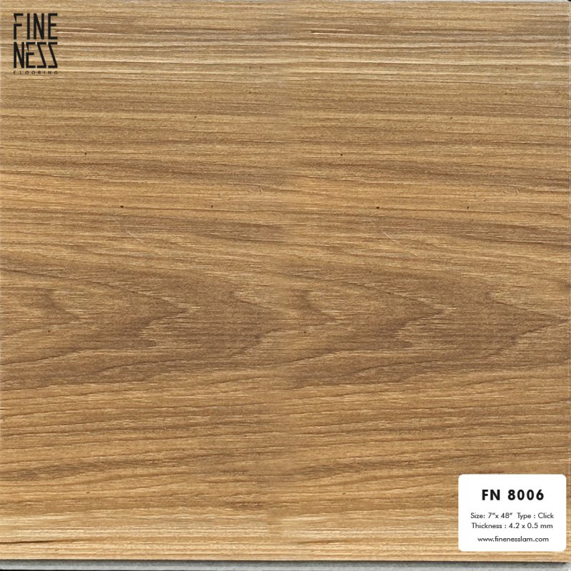 FINENESS FLOORING FN-8006 กระเบื้องยาง LVT คลิ๊กล็อค ลายไม้ สีน้ำตาล หนา 4.2 มม.