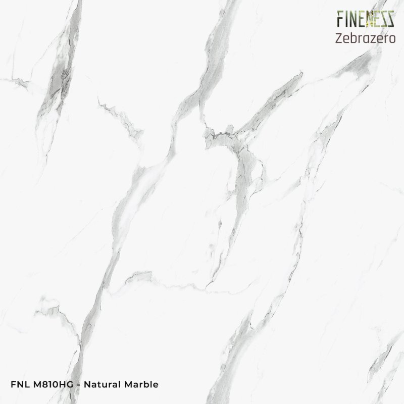 FNL M810HG ลามิเนตปิดผิว HPL Laminate ลายหินอ่อน Natural Marble สีขาว หนา 0.8 มม.