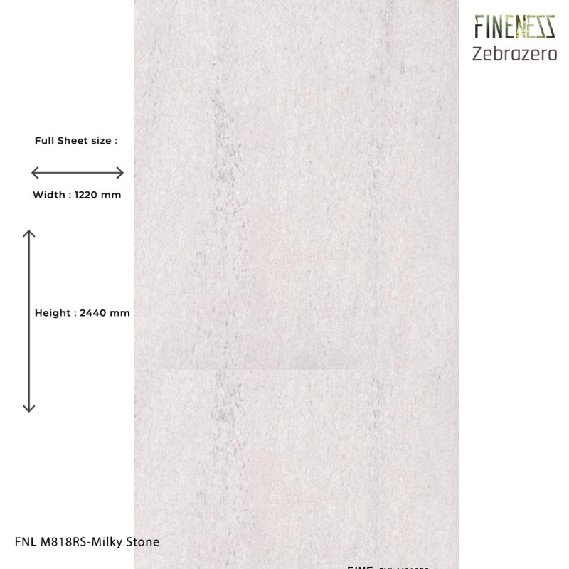 FNL M818RS ลามิเนตปิดผิว HPL Laminate ลายหิน Milky Stone สีขาว หนา 0.8 มม.