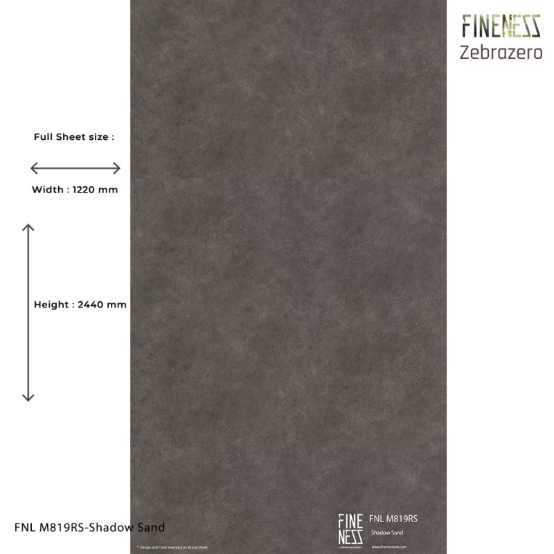 FNL M819RS ลามิเนตปิดผิว HPL Laminate ลายหิน Shadow Sand สีเทาเข้ม หนา 0.8 มม.