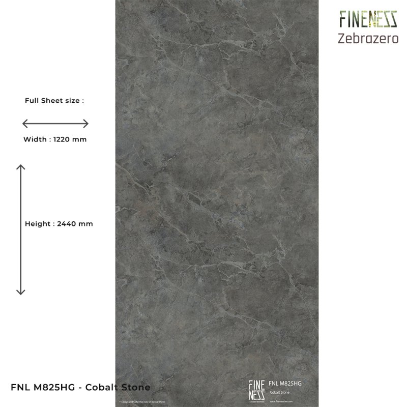 FNL M825HG ลามิเนตปิดผิว HPL Laminate ลายหิน Cobalt Stone สีเทาเข้ม หนา 0.8 มม.