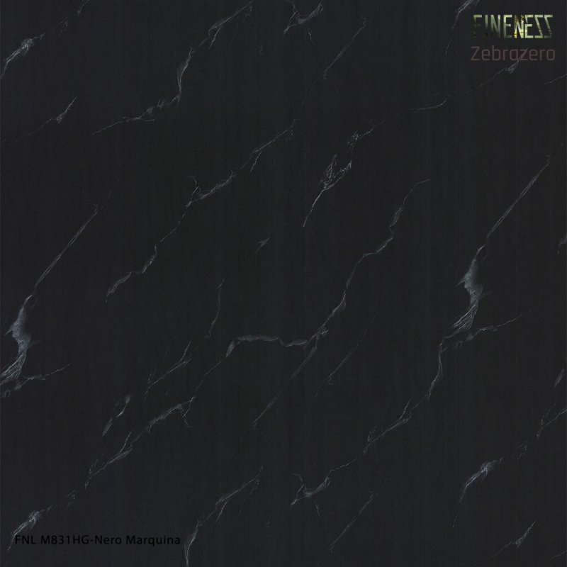 FNL M831HG ลามิเนตปิดผิว HPL Laminate ลายหิน Nero Marquina สีดำ หนา 0.8 มม.