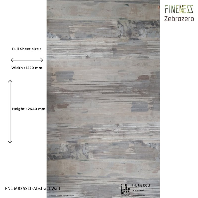 FNL 835SLT ลามิเนตปิดผิว HPL Laminate ลายหิน Abstract Wall สีเทา หนา 0.8 มม.