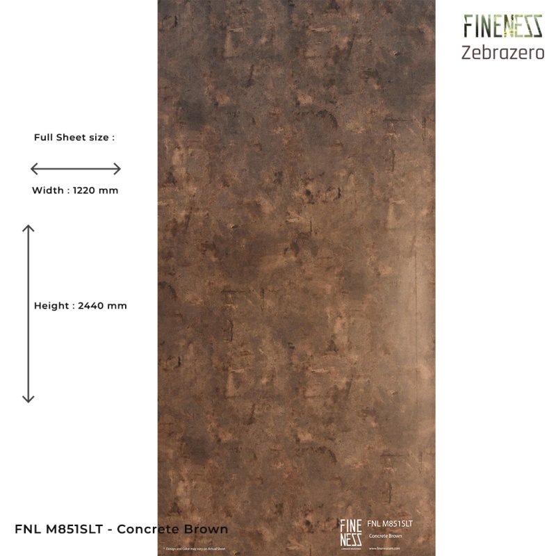 FNL M851SLT ลามิเนตปิดผิว HPL Laminate ลายหิน Concrete Brown สีน้ำตาล หนา 0.8 มม.