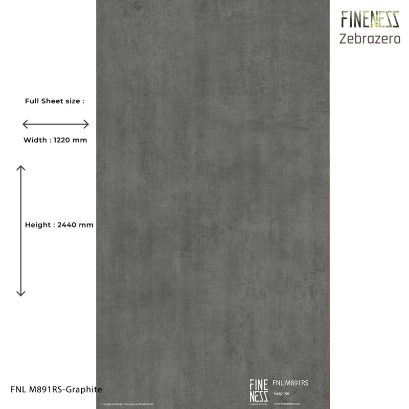 FNL M891RS ลามิเนตปิดผิว HPL Laminate ลายหินGraphite สีเทา หนา 0.8 มม.