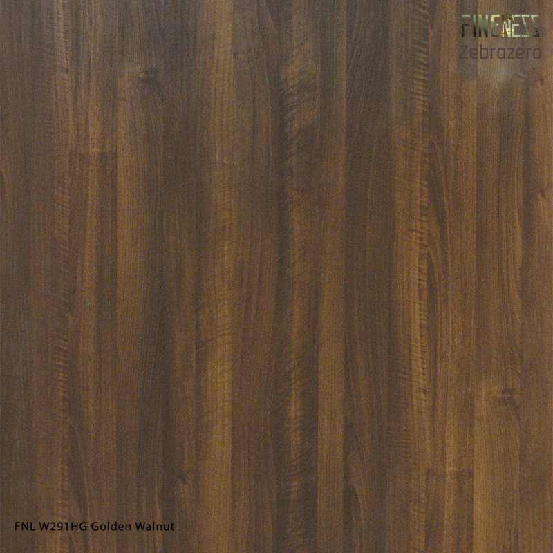 FNL W291HG ลามิเนตปิดผิว HPL Laminate ลายไม้วอลนัท Golden Walnut สีน้ำตาล หนา 0.8 มม.