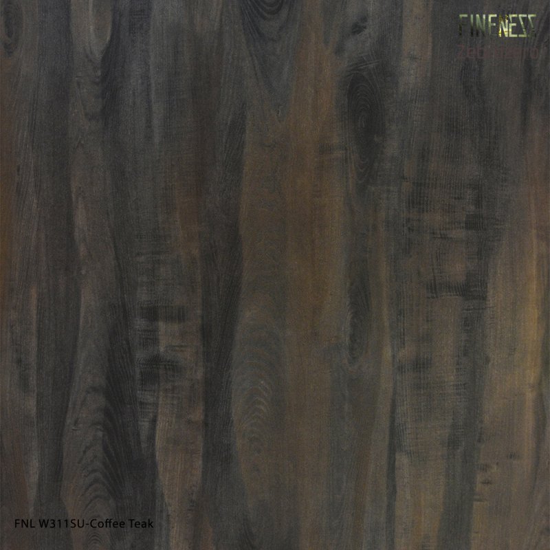 FNL W311SU ลามิเนตปิดผิว HPL Laminate ลายไม้ Coffee Teak สีน้ำตาลเข้ม หนา 0.8 มม.