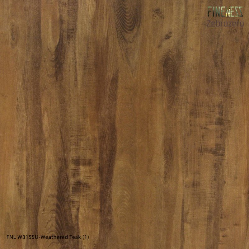 FNL W315SU ลามิเนตปิดผิว HPL Laminate ลายไม้ Weathered Teak สีน้ำตาล หนา 0.8 มม.