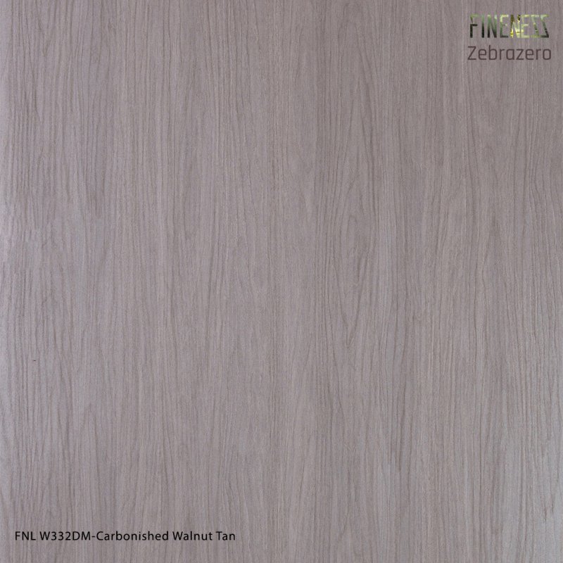 FNL W332DM ลามิเนตปิดผิว HPL Laminate ลายไม้ Carbonished Walnut Tan สีเทาดำ หนา 0.8 มม.