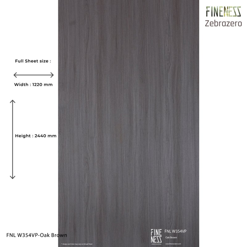 FNL W354VP ลามิเนตปิดผิว HPL Laminate ลายไม้โอ๊ค Oak Brown สีน้ำตาล หนา 0.8 มม.