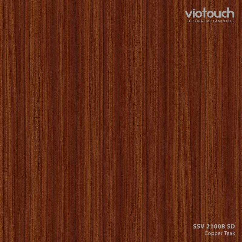 SSV 21008 SD ลามิเนตปิดผิว HPL Laminate ลายไม้สัก Copper Teak สีน้ำตาลแดง ความหนา 0.8 มม