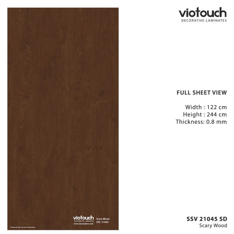 SSV 21045 SD ลามิเนตปิดผิว HPL Laminate ลายไม้ Scary Wood สีน้ำตาล ความหนา 0.8 มม