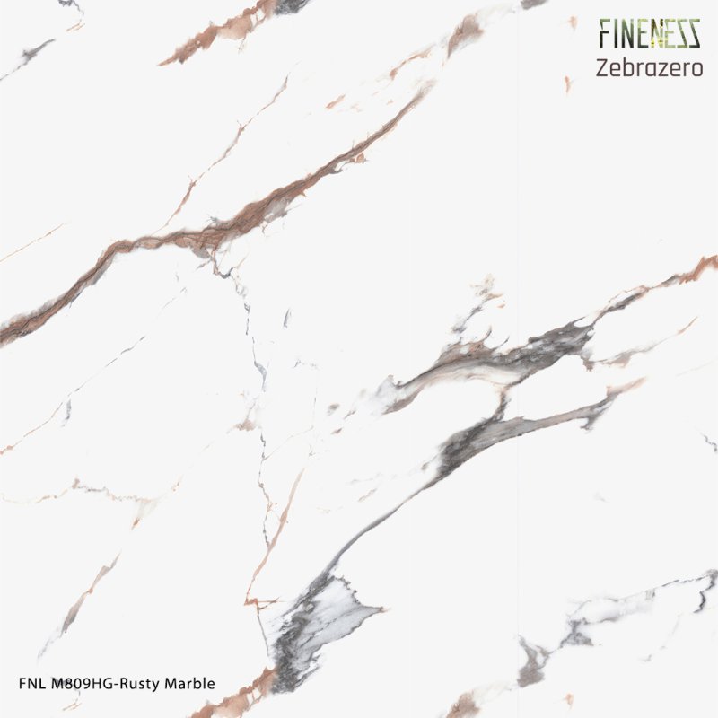 FNL M809HG ลามิเนตปิดผิว HPL Laminate ลายหิน Rusty Marble สีขาว ผิวเงา หนา 0.8 มม