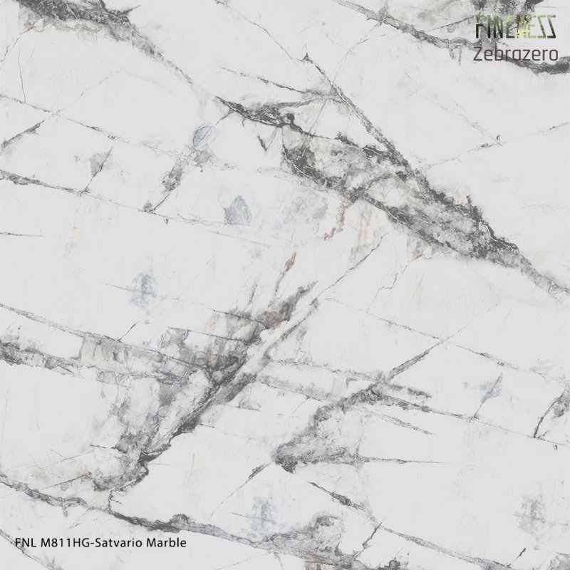 FNL M811HG ลามิเนตปิดผิว HPL Laminate ลายหินอ่อน Satvario Marble สีขาว หนา 0.8 มม.