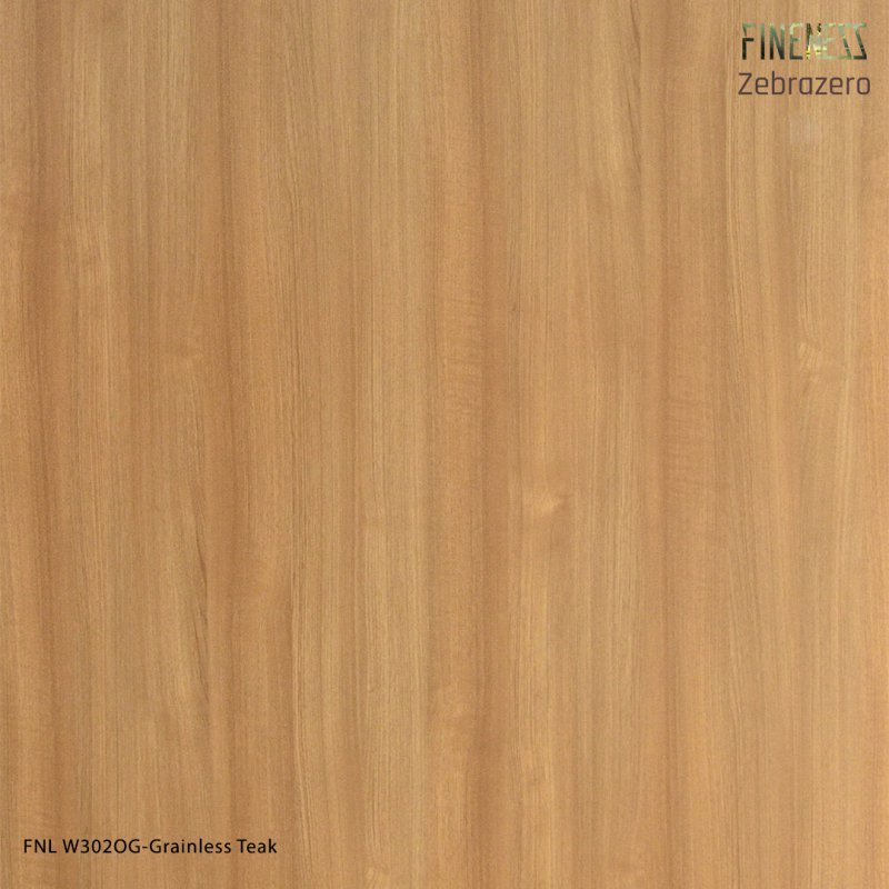 FNL W302OG ลามิเนตปิดผิว HPL Laminate ลายไม้ Grainless Teak สีน้ำตาลอ่อน หนา 0.8 มม.