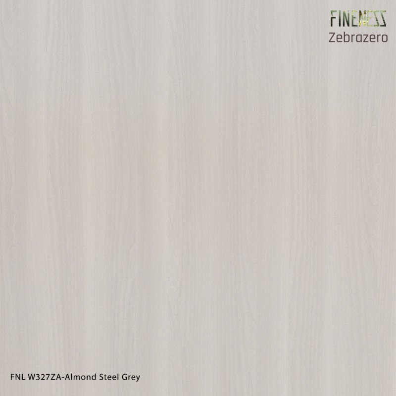 FNL W327ZA ลามิเนตปิดผิว HPL Laminate ลายไม้ Almond Steel Grey สีครีมเทา หนา 0.8 มม.