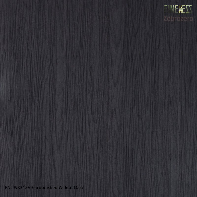 FNL W331ZV ลามิเนตปิดผิว HPL Laminate ลายไม้ Carbonished Walnut Dark สีดำ หนา 0.8 มม.