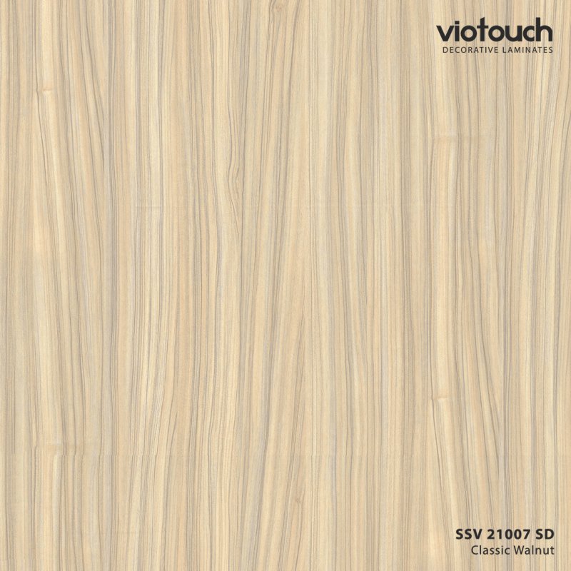 SSV 21007 SD ลามิเนตปิดผิว HPL Laminate ลายไม้วอลนัท Classic Walnut สีครีม ความหนา 0.8 มม