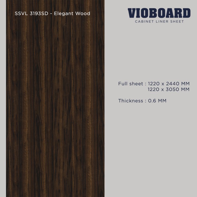 SSVL 3193 SD HPL Cabinet Liner Sheet Dark Wood Design Thickness 0.6 MM.