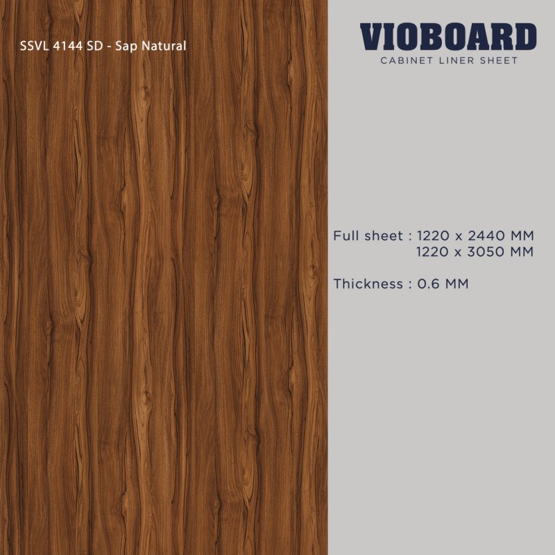 SSVL 4144 SD HPL Cabinet Liner Sheet Brown Wood Design Thickness 0.6 MM.