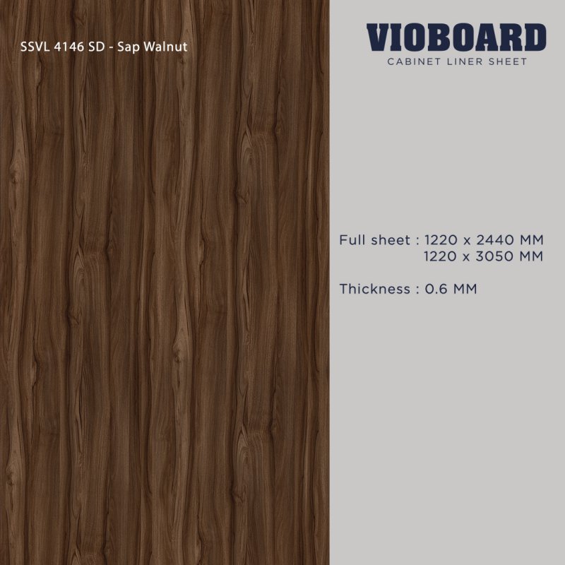 SSVL 4146 SD HPL Cabinet Liner Sheet Walnut Design Thickness 0.6 MM.