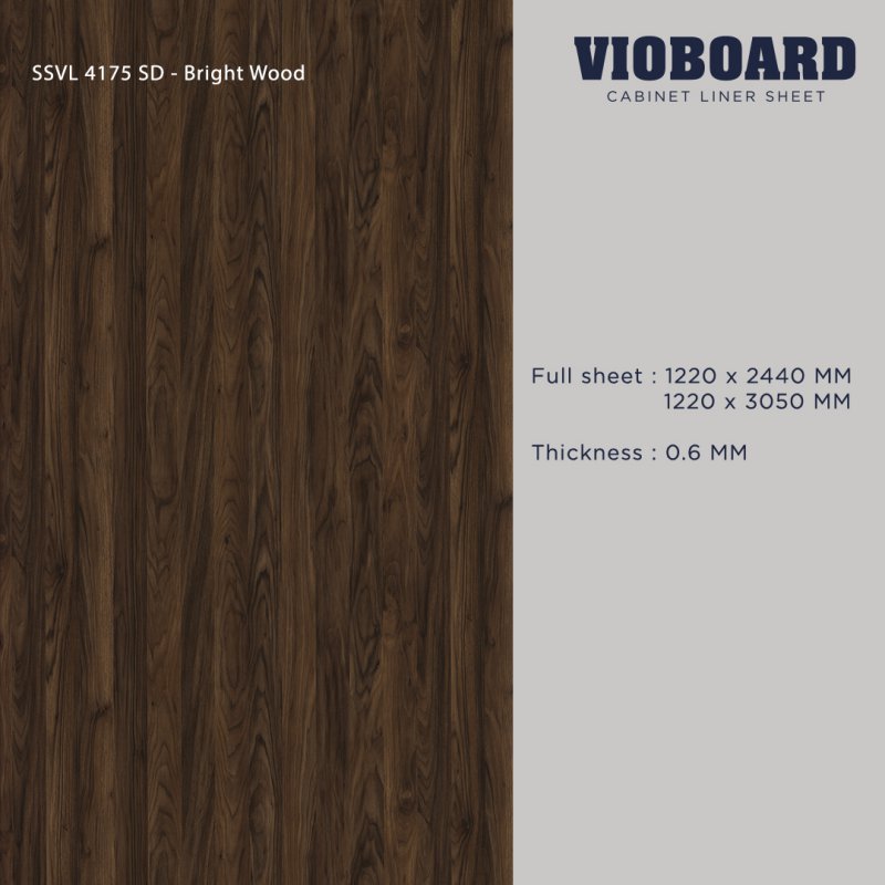 SSVL 4175 SD HPL Cabinet Liner Sheet Natural Wood Design Thickness 0.6 MM.