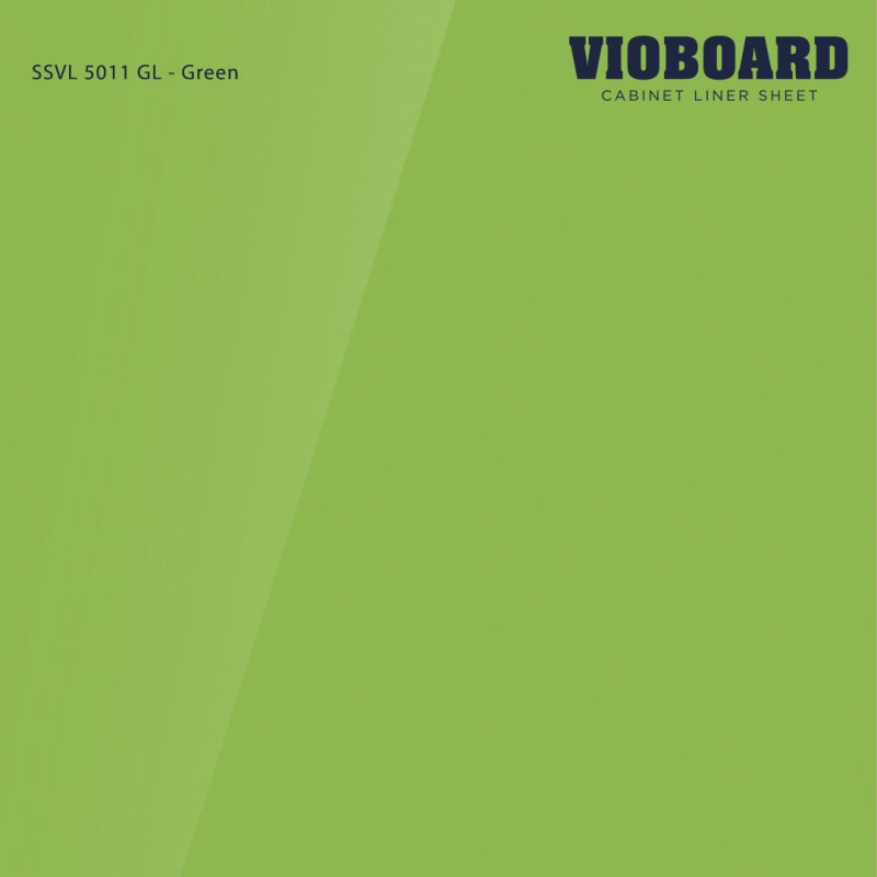 SSVL 5011 GL HPL ลามิเนตปิดผิวสำหรับงานเฟอร์นิเจอร์ สีเขียว ผิวเงา ความหนา 0.6 มม.