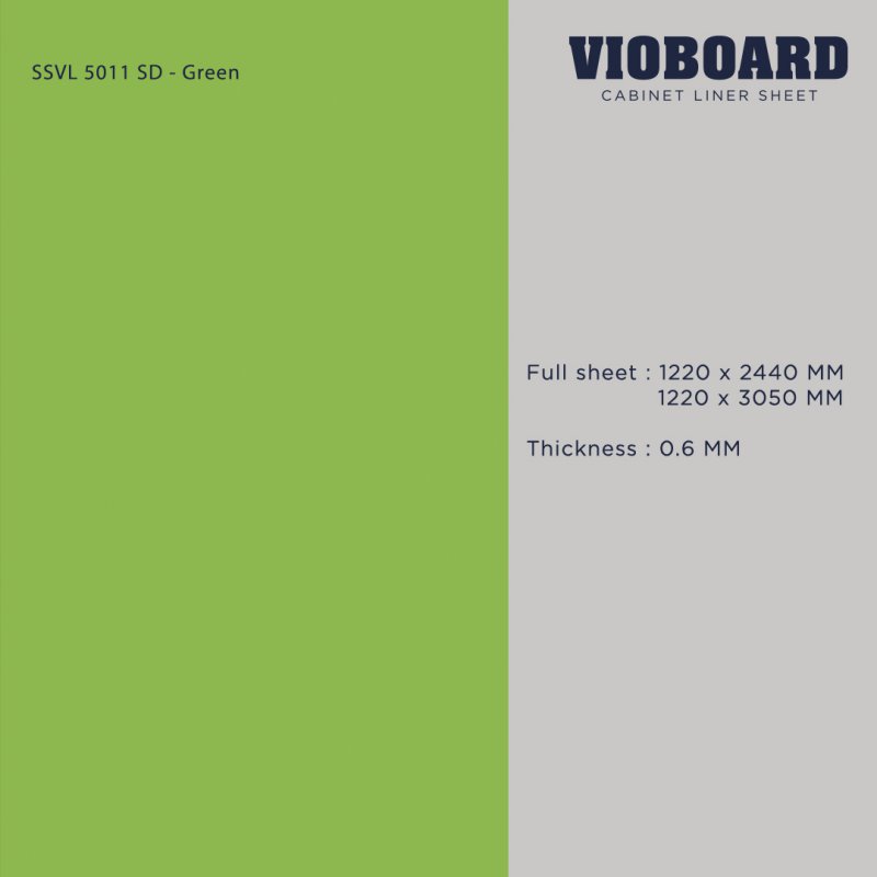 SSVL 5011 SD HPL ลามิเนตปิดผิวสำหรับงานเฟอร์นิเจอร์ สีเขียว ความหนา 0.6 มม.