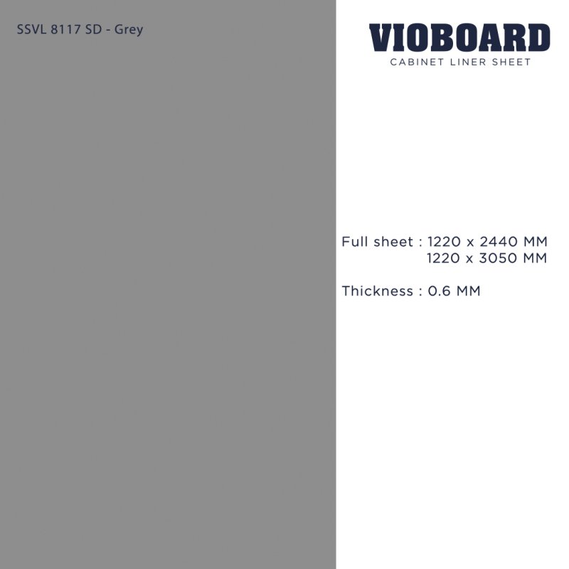 SSVL 8117 SD HPL Cabinet Liner Sheet Grey Color Thickness 0.6 MM.