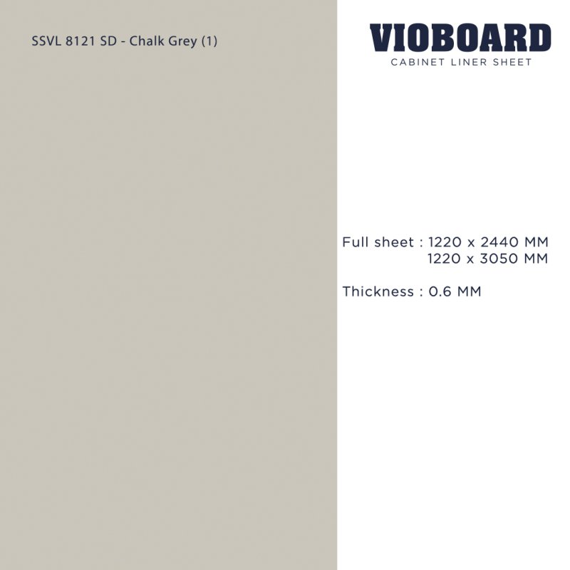 SSVL 8121 SD HPL Cabinet Liner Sheet Chalk Grey Color Thickness 0.6 MM.