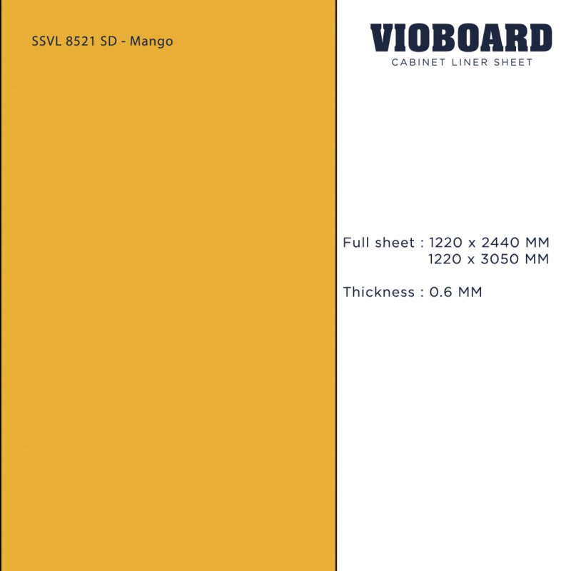 SSVL 8521 SD HPL ลามิเนตปิดผิวสำหรับงานเฟอร์นิเจอร์ สีเหลือง ความหนา 0.6 มม.