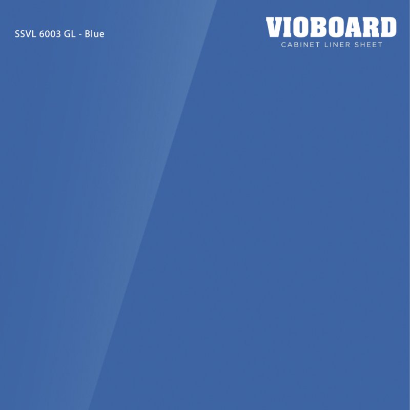 SSVL 6003 GL HPL ลามิเนตปิดผิวสำหรับงานเฟอร์นิเจอร์ สีน้ำเงิน ผิวเงา ความหนา 0.6 มม.