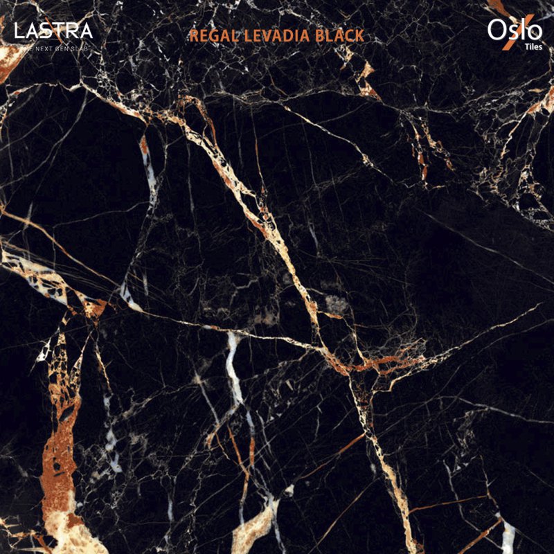 Regal Levadia Black (LASTRA) Porcelain Tile Black Stone Design Size 80x160 CM Evan Finish Thickness 9 mm