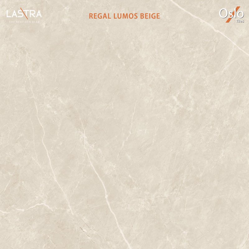 Regal Lumos Beige (LASTRA) Porcelain Tile Beige Color Size 80x160 CM Evan Finish (Low Light Reflection)