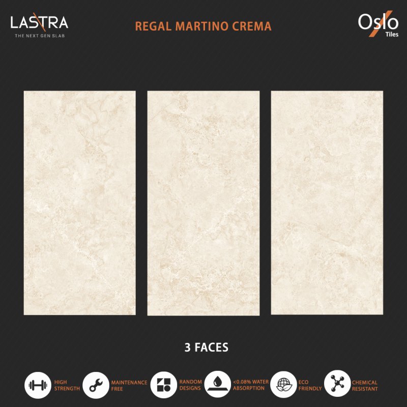 Regal Martino Crema (LASTRA) Porcelain Tile Cream Stone Design Size 80x160CM Evan Finish (Low Light Reflection)