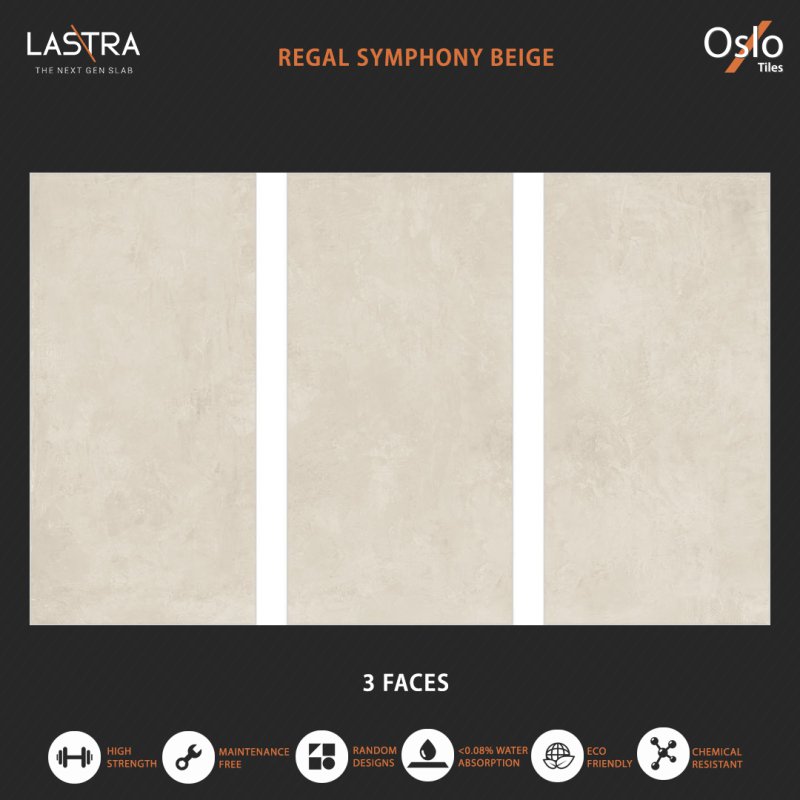 Regal Symphony Beige (LASTRA) กระเบื้องพอร์ซเลน สีเบจ ขนาด 80x160CM ผิวหยาบ