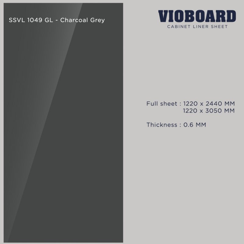 SSVL 1049 GL HPL Cabinet Liner Sheet Dark Grey Color Thickness 0.6 MM.