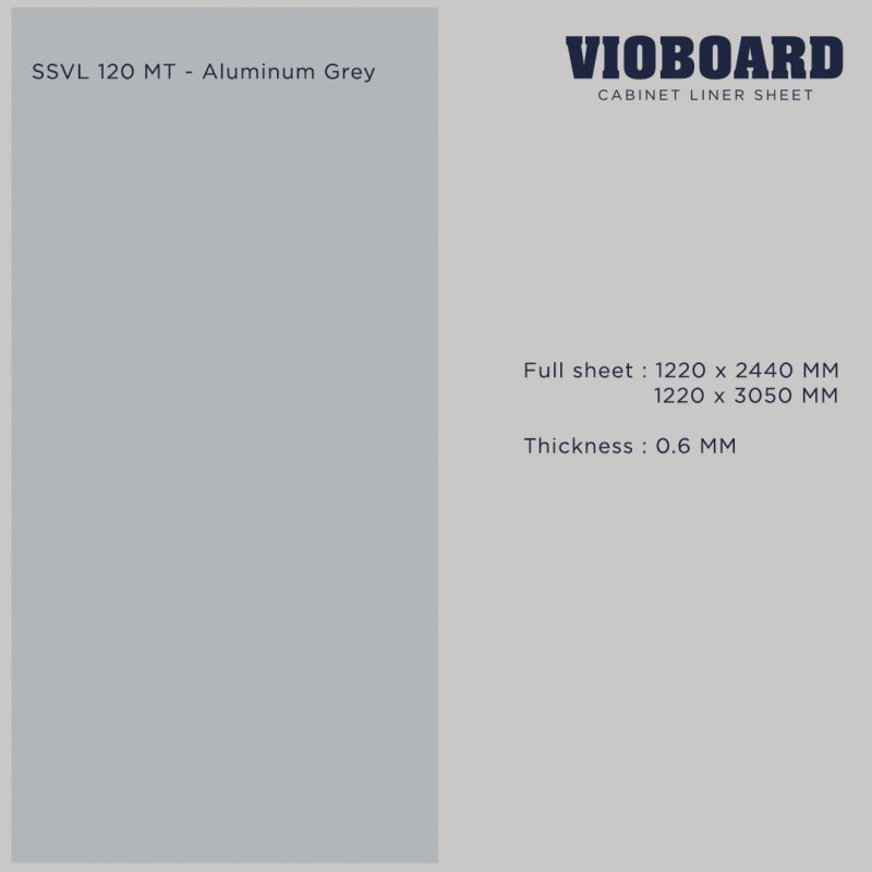 SSVL 120 MT HPL ลามิเนตปิดผิวสำหรับงานเฟอร์นิเจอร์ สีเทาอ่อน ความหนา 0.6 มม. 