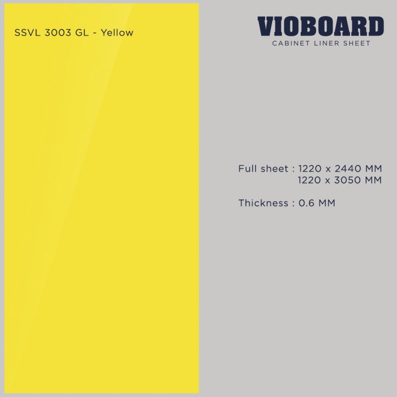 SSVL 3003 GL HPL Cabinet Liner Sheet Yellow Color Thickness 0.6 MM.