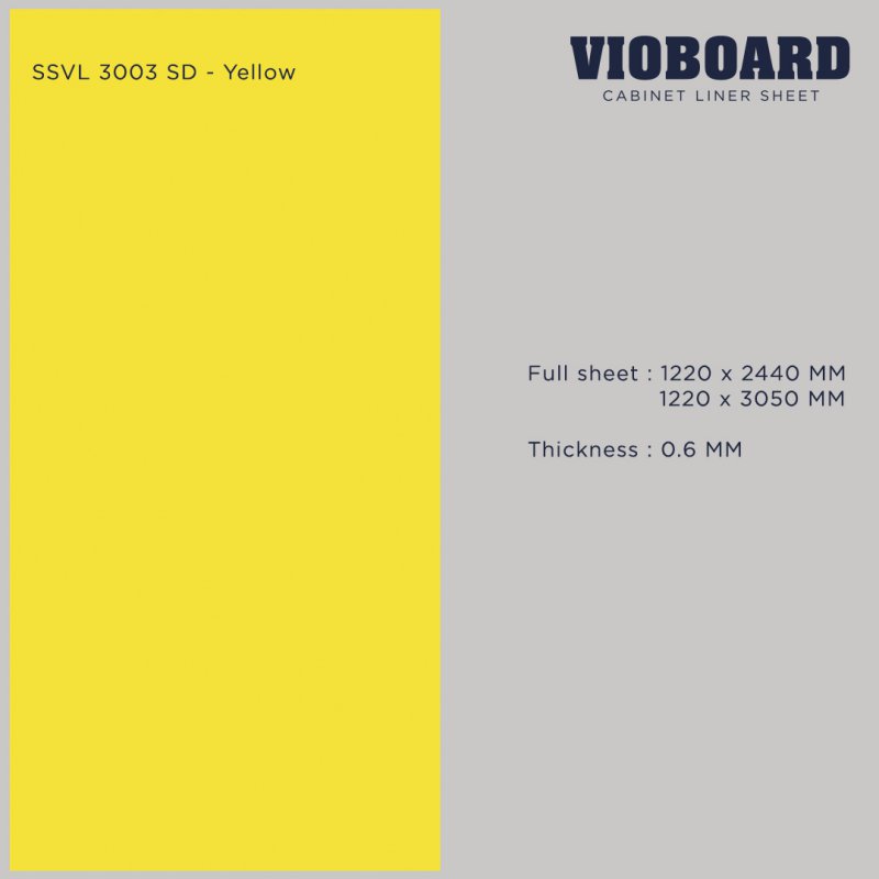 SSVL 3003 SD HPL ลามิเนตปิดผิวสำหรับงานเฟอร์นิเจอร์ สีเหลือง ความหนา 0.6 มม. 